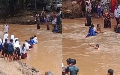 Viral Bocah-Bocah SD di Pandeglang Bertaruh Nyawa Seberangi Sungai ke Sekolah